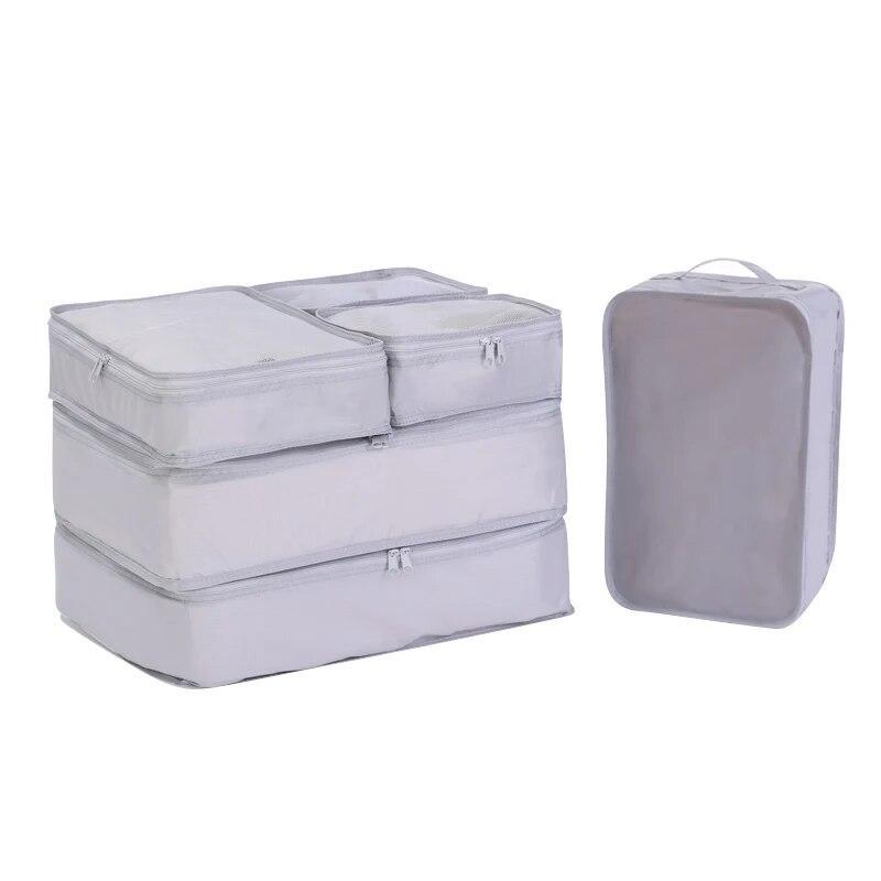 6pcs Travel Packing Cubes Luggage Waterproof Storage Bag Suitcase Clothes Underwear Organizer Shoes Case Closet Portable Pouch