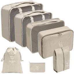 7Pcs Set Travel Organizer Storage Bags Suitcase Packing Cubes Set Cases Portable Luggage Clothes Shoe Tidy Pouch Fold