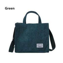 Women Corduroy Zipper Shoulder Bag Small Cotton Canvas Handbag Casual Tote Female Eco Crossbody Bag Vintage Messenger Bags