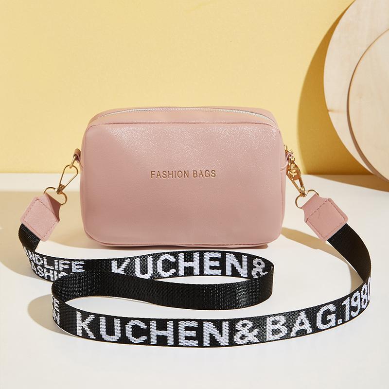 Yogodlns Fashion Small Square Bag For Women PU Leather Shoulder Messenger Bag Letter Strap Crossbody Bag Trendy Handbag Bolsa