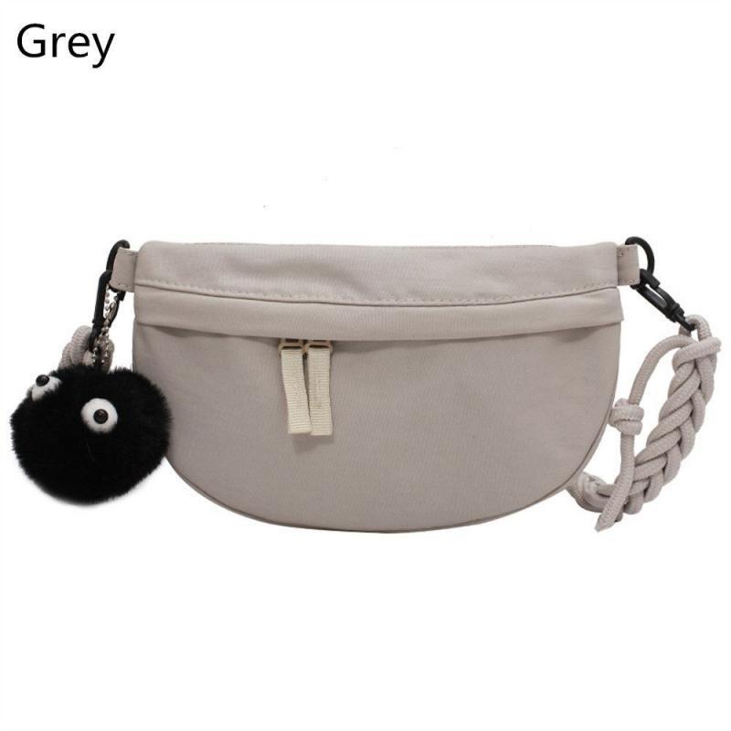 Fashion Underarm Bag Small Shoulder Messenger Bag for Women Trendy Shell Mini Handbag with Cute Cartoon Hairball Pendant