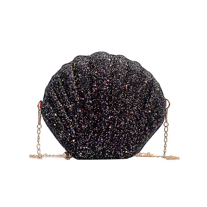 Fashion Women Shoulder Handbags Shell Bag Chain Cute Sequins Small Bag Phone Money Pouch Zipper Crossbody Bags for Women