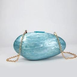 Pearl Acrylic Evening Bags Designer Luxury Clutch Purse Mini Women's Wallet Shell Chain Shoulder Crossbody Wedding Party Handbag