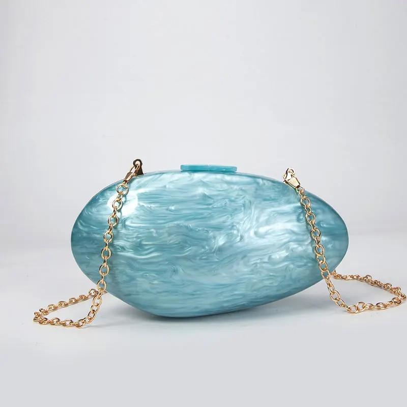 Pearl Acrylic Evening Bags Designer Luxury Clutch Purse Mini Women's Wallet Shell Chain Shoulder Crossbody Wedding Party Handbag
