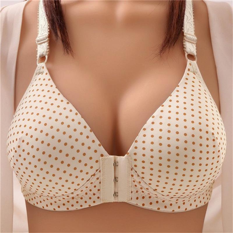 Women's Bras Seamless Plaid Push Up Bras Wireless Front Button Sexy Brassiere Bralette Wireless Underwear Comfy Lingerie