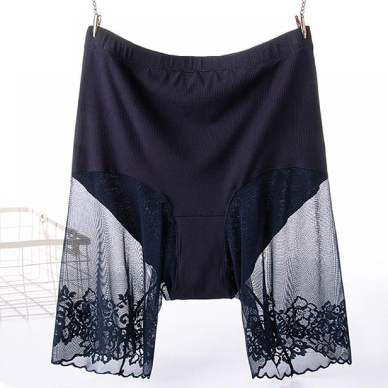 Plus Size Shorts Under Skirt Sexy Lace Anti Chafing Thigh Safety Shorts Ladies Pants Underwear Large Size Safety Pants Women