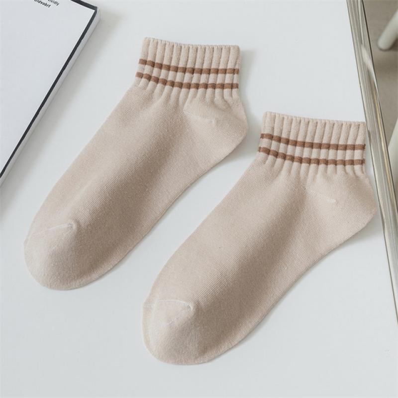Ankle Socks For Women New Fashion Preppy Style Girls Cotton Sports Socks Absorb Sweat Soft Striped Casual Short Socks Female