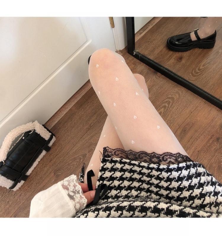 Summer Sexy Women Pantyhose Tights Seamless Sexy Lace Mesh Fishnet Pantyhose Nylon Polka Dot Print Tight Stocking Female Hosiery