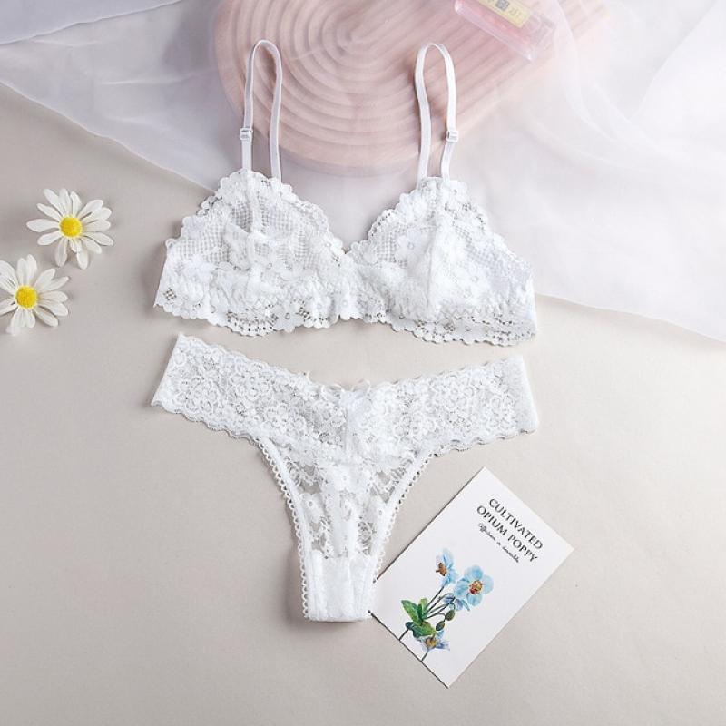 Seamless Bra Set Super Thin Transparent Underwear Set Female Intimate Soft Comfortable Wire Free Seamless Soft Lingerie Set