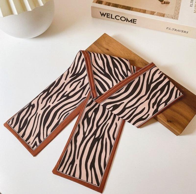 Fashion French Silk Scarf Headband High-Grade Girls Braided Vintage Satin Ribbon Bow Long Head Rope Hair Tie Hair Accessories
