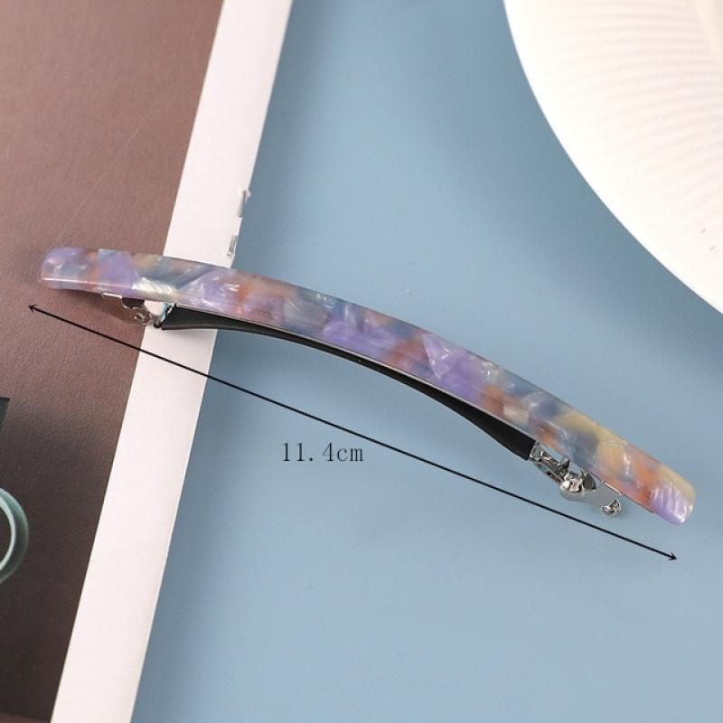 Leopard Acetate 1 Pieces Glitter Retro Large Hair Barrettes Rectangular French Automatic Acetate Hair Clips for Women