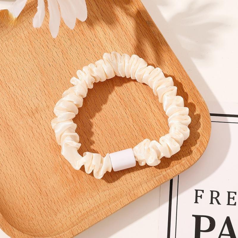 New Korean Polka Dot Hair Scrunchies Basic Elastic Hair Bands Solid Color Women Girls Headwear Ponytail Holder Hair Accessories