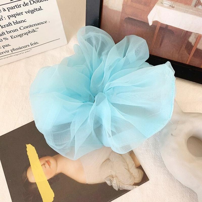 Fashion Silk Organza Scrunchie for Women Girls Hair Band Elastic Korean Big Scrunchies Ponytail Holder Hair Tie Headwear
