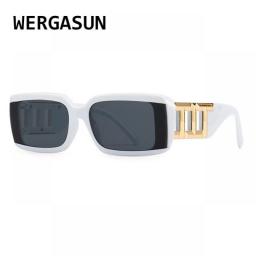 WERGASUN Brand Designer Square Sunglasses Retro Women UV400 Ladies Sun Glasses Female Leopard Black Rectangle Sunglasses