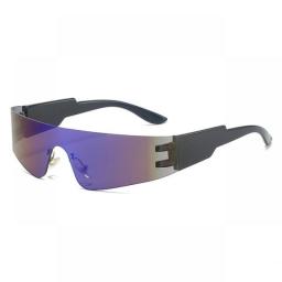 Multicolor Rimless Punk Y2K Sports Designer Wrap Around Sunglasses Future Warrior Personality Retro Ladies Sun Glasses Uv400