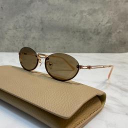 Trending Influencer Titanium Alloy Women Sunglasses Oval Glasses For Ladies UV400 Sunshade Sunglasses Top Quality Glasses