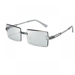 Fashion Vintage Sunglasses Women Rimless Frameless Rectangle Shades Gradient Brand Summer Traveling Sun Glasses For Women