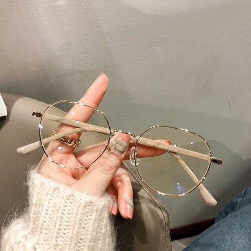 High Definition Anti Blue Light Metal Frame Eye Protection Computer Goggle Glasses Women Men Classic Metal Decor Frame Eyewear
