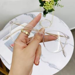 Fashion Anti-Blu-Ray Women Eyewear Retro Myopia Men Eyeglasses Frame Trend Optical Computer Transparent Universal Glasses