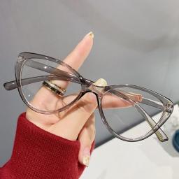 1pcs Cat Eye Unisex Glasses Square Black Large Frame Women Man Vintage Flat Glasses Unisex New Anti Blu Ray TR90 Optical Retro