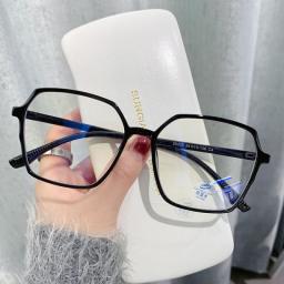 Unisex Transparent Big Frame Blue Light Blocking Myopia Computer Goggles Eye Glasses Eyewear Accessories For Women Men