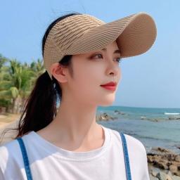 New Long Brim Ponytail Baseball Cap Women Casual Hollow Out Breathable Empty Top Hat Spring Summer Outdoor Sports Golf Beach Hat