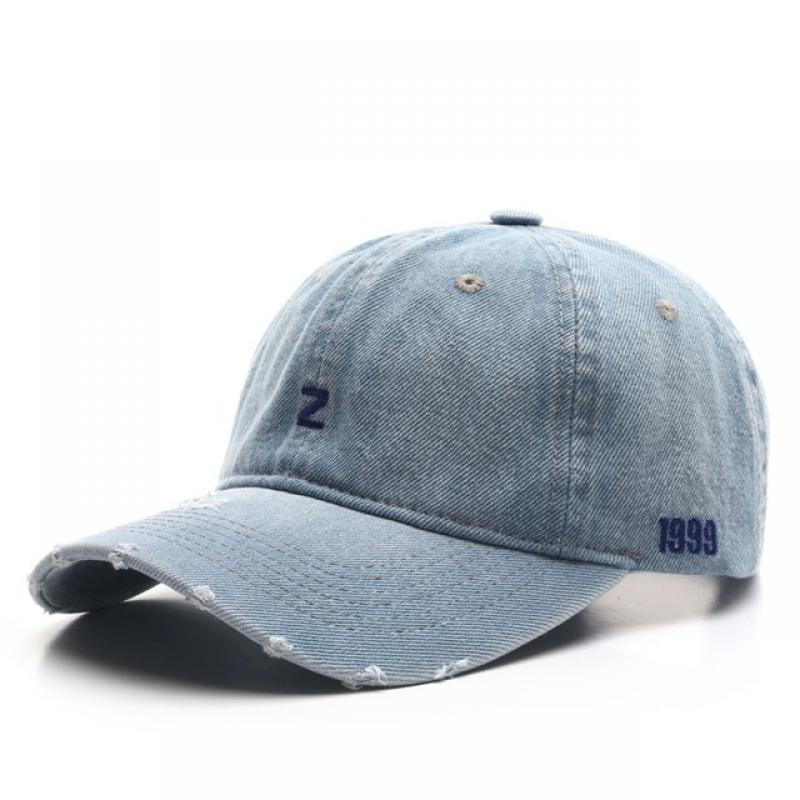 D&T 2022 New Fashion Multi-color Ripped Denim Z Logo Brand  Adjustable Casual Era Minimalist Style Outdoor Travel Baseball Cap