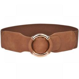 Beltox Women Dress Waist Belt Stretchy Elastic Vintage Belts For Dress Metal Buckle