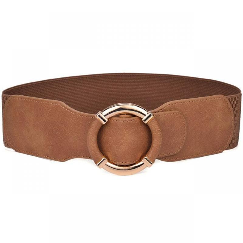 Beltox Women Dress Waist Belt Stretchy Elastic Vintage Belts for Dress Metal Buckle