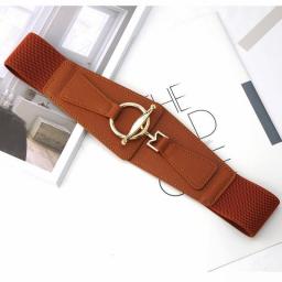 Women Fashion Elasticity Waist Strap Punk Retro Buckle Black Camel Belt All-Match Coat Ladies Wide Harajuku Formal Waistband