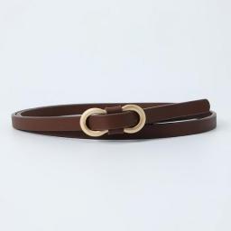 Women's Belt Simple Versatile No Hole PU Decorative Thin Belt Girls Summer Shirt Dress Small Waistband