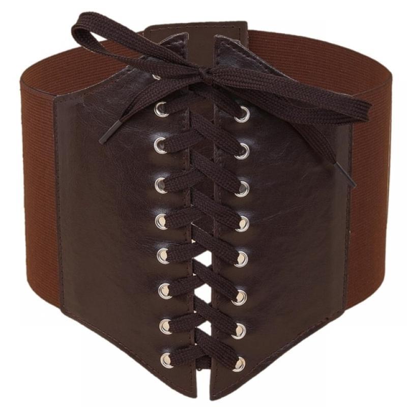 Gothic Solid Color Lift Up Female Waist Corset Wide Cotton Belt Women Fashion Slimming Waistband Adjustable Corsets