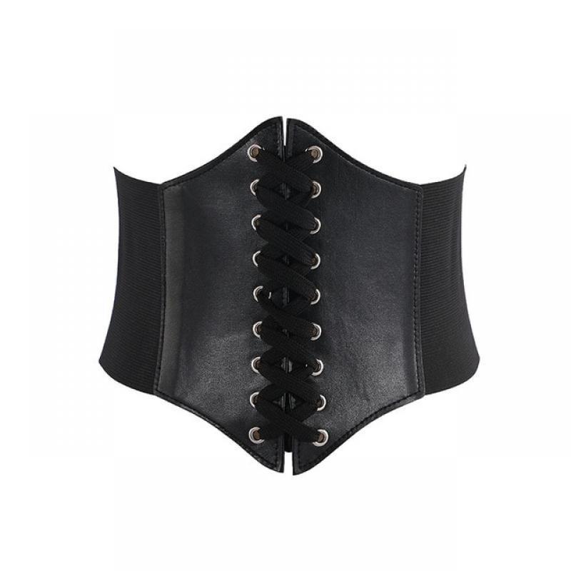 Women Sexy Corsets Wide PU Leather Stylish Slimming Belt Bustiers Wide Elastic High Waist Belts Feminin Ceinture Waistband