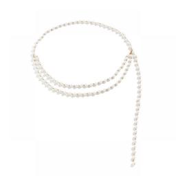 Belts For Women Waist Belt Pearl Chain Belt Sexy Round Bead Chain Belt Decorative Pant Chain Retro Tassel Luxury Waist Chain