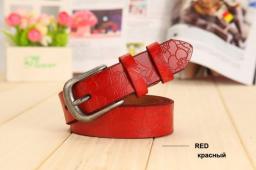 Belts Women Thin Genuine Leather Belt Womens 6 Colour Floral Carved Belts For Women  Femme Belt Female Lengthened Women's Belt