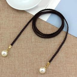 High Quality PU Leather Braided Belts For Women Dress Jeans Decorative Belts Women Waist Rope Woven Knotted Straps Waist Chain