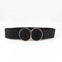 1Pcs Deepeel 5*70cm Bohemian Style Woven Round Waist Belt Womem's Elastic Waistband For Summer Beach Dress Decoration Ribbon