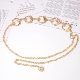 Fashion Moon Sun Metal Belts Women Vintage Waist Chain Pendant Waist Belts Dress Jeans Belts