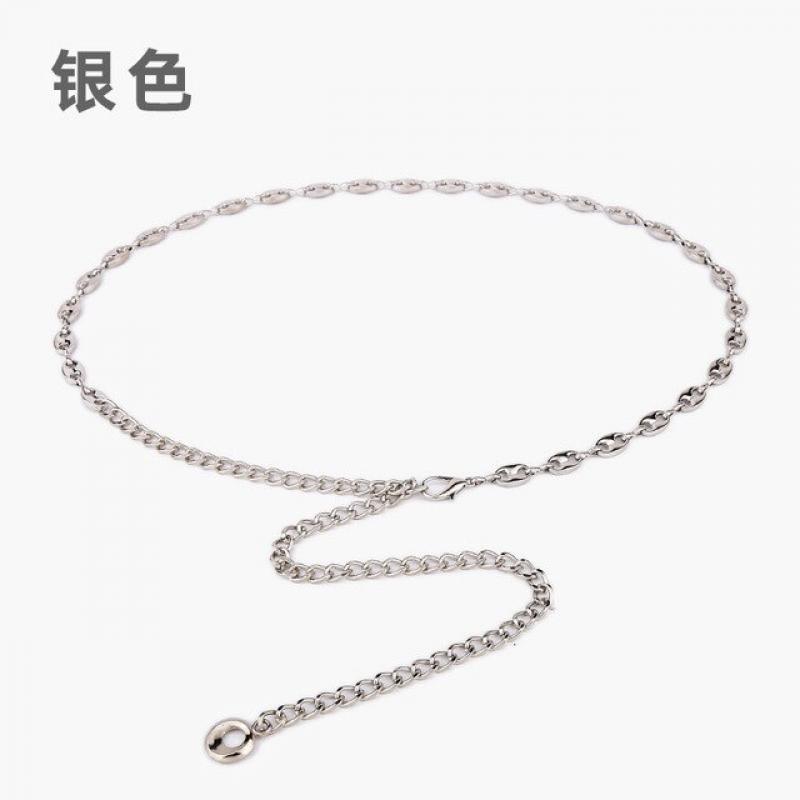 European and American Fashion Personality Metal Chain Women's Fine Decorative Belt with Skirt Dress Shows Thin Belt