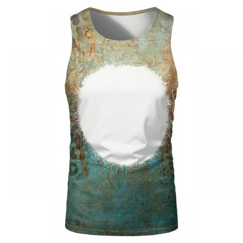Sublimation Blank Tie Dye Boy Sleeveless Vest Colorful Quick Dry Running Muscle Exercise Gym Workout Tank Tops for DIY Logo