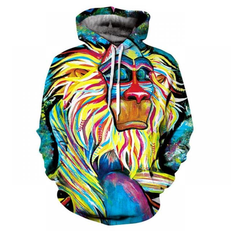 3D Printed Sweatshirt Street Dress Pullover Plus Size 2023 New Hoodie Splash Paint Stain Running Menswear