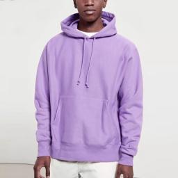 Autumn And Spring Unisex Clothing Sweater Solid Color Pullover Casual Loose Pocket Polyester Hooded Long-sleeved Sweatshirt Tops