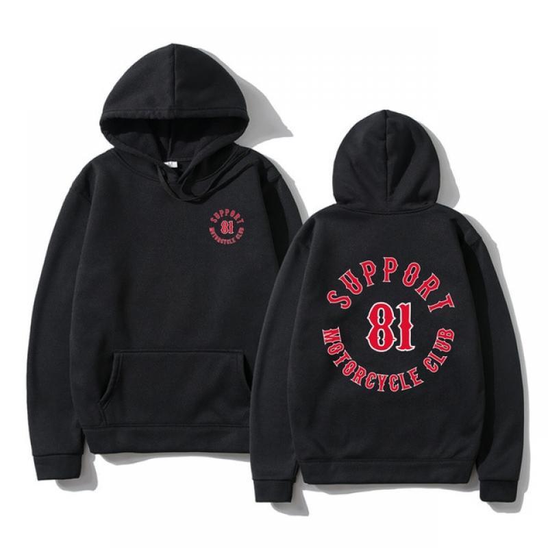 Winter Cotton Essential Men Hells Angels Support 81 Motorcycle Club Flag Banner Hoodie Sweatshirts Graphic Hoodies Unisex M-5XL