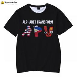 2023 Alphabet Lore T Shirt Print Cartoon Casual Summer Children Short-sleeved Anime T-shirt Kids Clothes Boy Game Series T Shirt