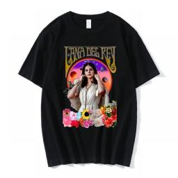 Men T-Shirts Vintage Singer Lana Del Rey Ldr Sailing Graphics Short-Sleeve Women T-Shirt Oversized Streetwear Unisex Harajuku