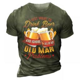 Harajuku Fashion Beer Print Men's T-shirts Summer Men's Clothing Short Sleeve Tee Shirt Men Oversized T-Shirt Male Camiseta 6XL