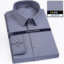8XL Superfine Denier Bamboo Fiber Elastic Men Shirts Casual Slim Fit Long Sleeve Shirts For Men Or Short Sleeves Shirts Men