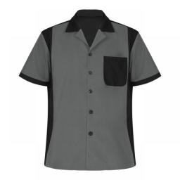 Mens Casual Shirt Fahion Bowling Shirt Cuban Style Retro Short Sleeve Camp Vintage Button Up Casual Shirt