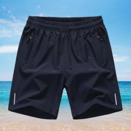 Summer Men Beach Homme Ice Cool Comfortable Breathable Stretch Slim Fit Sports Running Bodybuilding Shorts  Plus Size M-8XL