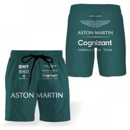 2023 New F1 Team Aston Martin Summer Shorts Formula One Racing Driver Alonso New Design Beach Pants Sports Pants